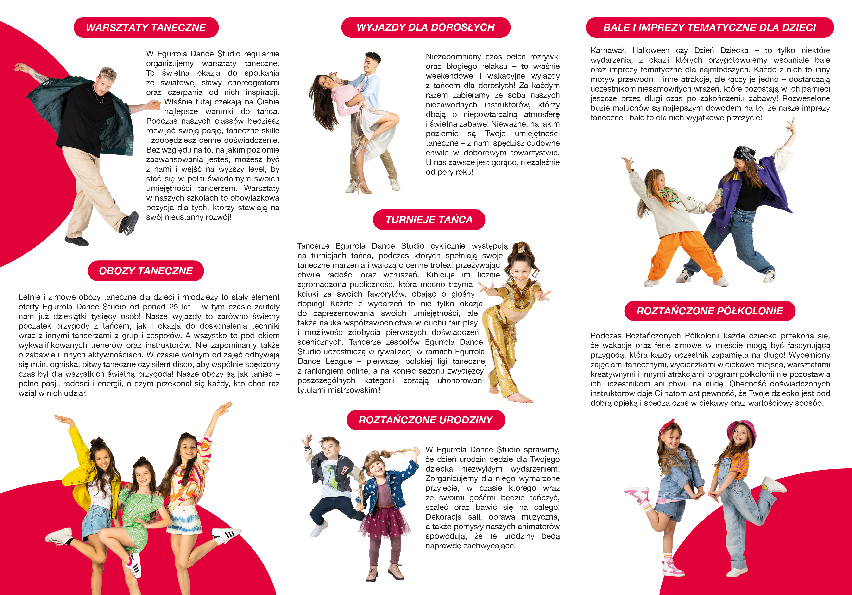 Back of the Egurrola Dance Studio folder